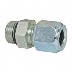 Parker - Metal Flareless Bite Tube Straight Thread Connectors - 9/16-18" Thread - Eagle Tool & Supply