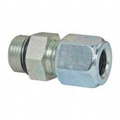 Parker - Metal Flareless Bite Tube Straight Thread Connectors - 7/16-20" Thread - Eagle Tool & Supply