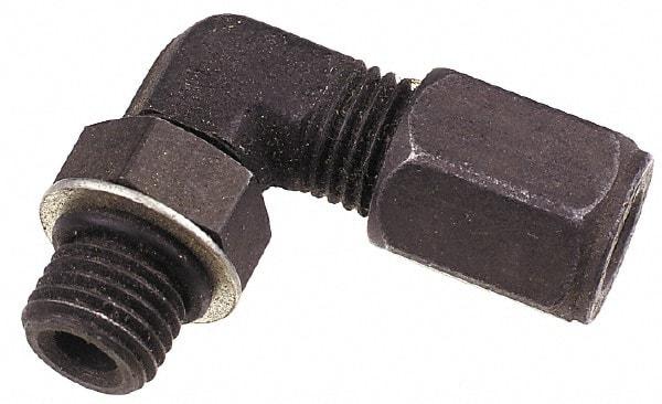 Parker - Metal Flareless Bite Tube Straight Thread Elbow - 1-1/16-12" Thread - Eagle Tool & Supply