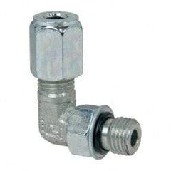 Parker - Metal Flareless Bite Tube Straight Thread Elbow - 7/16-20" Thread - Eagle Tool & Supply