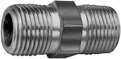 Parker - 1-1/4 x 1 Male Thread, Zinc Plated Steel Industrial Pipe Hex Nipple - MNPTF, 3,000 psi - Eagle Tool & Supply