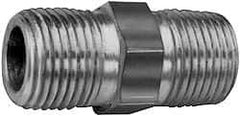 Parker - 1-1/4 x 1 Male Thread, Zinc Plated Steel Industrial Pipe Hex Nipple - MNPTF, 3,000 psi - Eagle Tool & Supply