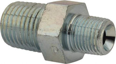 Parker - 1/2 x 1/4 Male Thread, Zinc Plated Steel Industrial Pipe Hex Nipple - MNPTF, 6,000 psi - Eagle Tool & Supply