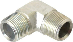 Parker - 3/4 Male Thread, Zinc Plated Steel Industrial Pipe 90° Male Elbow - MNPTF, 4,000 psi - Eagle Tool & Supply