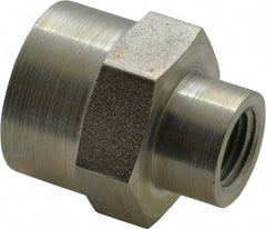 Parker - 1/2 x 1/4 Female Thread, Zinc Plated Steel Industrial Pipe Coupling - FNPTF, 5,000 psi - Eagle Tool & Supply