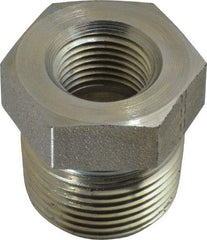 Parker - 3/4 Male Thread x 3/8 Female Thread, Zinc Plated Steel Industrial Pipe Hex Bushing - MNPTF x FNPTF, 5,500 psi - Eagle Tool & Supply