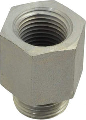 Parker - 7/8-14 Male Thread x 1/2 Female Thread, Zinc Plated Steel Industrial Pipe Adapter - Male Straight Thread O-Ring x Female NPTF, 5,000 psi - Eagle Tool & Supply