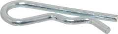 Made in USA - 1/2 to 3/4" Shaft Diam, 1-15/16" Long, 1/8" Wire Diam, Hair Pin Cotter - MB Grade 2 Spring Steel, Zinc-Plated Finish - Eagle Tool & Supply