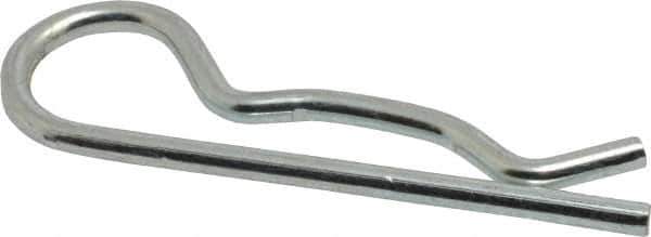 Made in USA - 1/2 to 5/8" Shaft Diam, 3" Long, 0.148" Wire Diam, Hair Pin Cotter - MB Grade 2 Spring Steel, Zinc-Plated Finish - Eagle Tool & Supply
