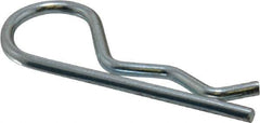 Made in USA - 5/8 to 1" Shaft Diam, 2-15/16" Long, 0.148" Wire Diam, Hair Pin Cotter - MB Grade 2 Spring Steel, Zinc-Plated Finish - Eagle Tool & Supply
