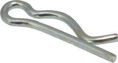 Made in USA - 5/16 to 3/8" Shaft Diam, 1-3/32" Long, 0.072" Wire Diam, Hair Pin Cotter - MB Grade 2 Spring Steel, Zinc-Plated Finish - Eagle Tool & Supply