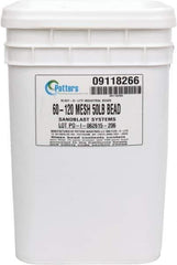 Made in USA - Medium Grade Smooth Glass Bead - 60 to 120 Grit, 50 Lb Pail - Eagle Tool & Supply