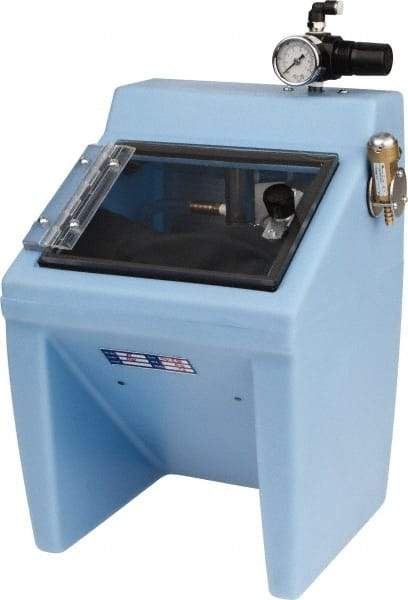 Made in USA - 220V 2 Hand Sandblaster - Pressure Feed, 25" CFM at 100 PSI - Eagle Tool & Supply