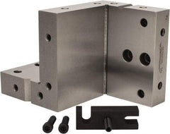 Suburban Tool - 4" Wide x 6" Deep x 4" High Steel Precision-Ground Angle Plate - Compound Plate, Machined Holes on Surface, Open End, 1" Thick, Single Plate - Eagle Tool & Supply