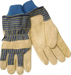 Steiner - Size XL (10) Grain Pigskin Cold Protection Work Gloves - For General Purpose, Uncoated, Safety Cuff, Full Fingered, Tan/Blue/Yellow, Paired - Eagle Tool & Supply