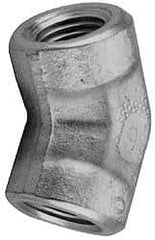 Parker - 1 Female Thread, Zinc Plated Steel Industrial Pipe 45° Female Elbow - FNPTF, 1,800 psi - Eagle Tool & Supply