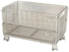 Nashville Wire - 32" Long x 20" Wide x 16" High Steel Basket-Style Bulk Folding Wire Mesh Container - 1,000 Lb. Load Capacity - Eagle Tool & Supply