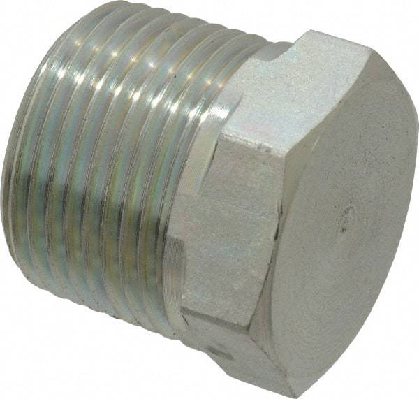 Parker - 3/4 Male Thread, Zinc Plated Steel Industrial Pipe Hex Head Plug - MNPTF, 5,500 psi - Eagle Tool & Supply