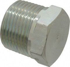 Parker - 3/4 Male Thread, Zinc Plated Steel Industrial Pipe Hex Head Plug - MNPTF, 5,500 psi - Eagle Tool & Supply
