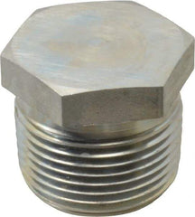 Parker - 1 Male Thread, Zinc Plated Steel Industrial Pipe Hex Head Plug - MNPTF, 4,500 psi - Eagle Tool & Supply