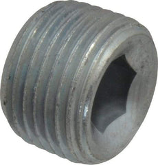 Parker - 3/8 Male Thread, Zinc Plated Steel Industrial Pipe Hollow Hex Plug - MNPTF, 6,000 psi - Eagle Tool & Supply