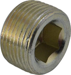 Parker - 3/4 Male Thread, Zinc Plated Steel Industrial Pipe Hollow Hex Plug - MNPTF, 5,500 psi - Eagle Tool & Supply