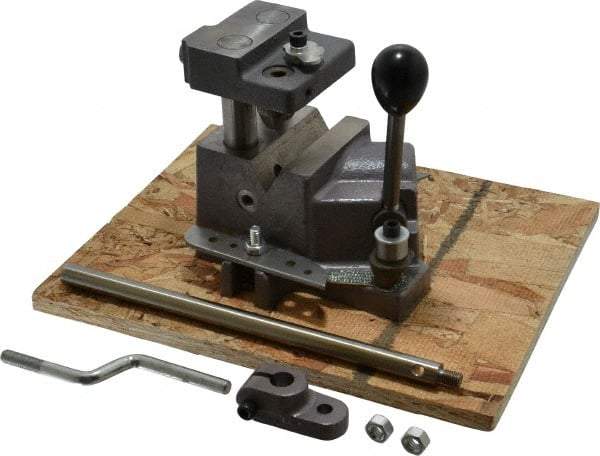 Heinrich - 1/8 to 3/4" Vee Capacity, Manual Cross Hole Jig - 9-1/4" Long x 6-1/16" Wide x 5-1/4" High, 5/16 & 1/2" ID of Furnished Liners - Eagle Tool & Supply