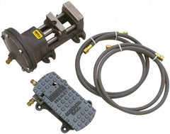Heinrich - 4" Jaw Width, 4-5/8" Jaw Opening Capacity, Horizontal Stationary Machine Vise - Air Operation, 1 Station, 6-1/8" Long x 5-3/8" High x 1-5/16" Deep - Eagle Tool & Supply