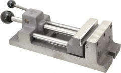 Heinrich - 4-11/16" Jaw Opening Capacity x 1-5/16" Throat Depth, Horizontal Drill Press Vise - 4" Wide Jaw, Stationary Base, Standard Speed - Eagle Tool & Supply