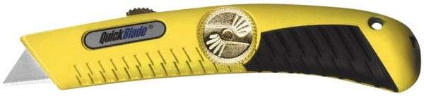 PHC - Retractable Utility Knife - Yellow Metal Handle, 1 Blade Included - Eagle Tool & Supply