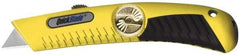 PHC - Retractable Utility Knife - Yellow Metal Handle, 1 Blade Included - Eagle Tool & Supply