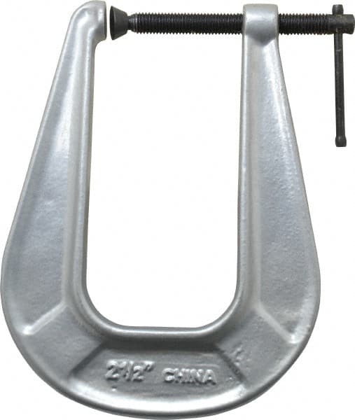 Gibraltar - Light-Duty 2-1/2" Max Opening, 6-1/4" Throat Depth, Cast Iron Standard C-Clamp - Eagle Tool & Supply