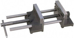 Heinrich - 10" Jaw Opening Capacity x 2" Throat Depth, Horizontal Drill Press Vise - 6" Wide Jaw, Stationary Base, Standard Speed, 17-5/8" OAL x 4-1/8" Overall Height - Eagle Tool & Supply