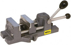 Heinrich - 6-3/16" Jaw Opening Capacity x 1-13/16" Throat Depth, Horizontal Drill Press Vise - 6" Wide x 6-3/16" High Jaw, Stationary Base, Standard Speed - Eagle Tool & Supply