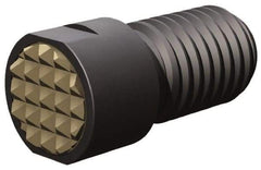 Fairlane - Serrated Tooth, 5/8-18, 1/4" Internal Hex, 1" Shank Length, 1" Thread Length, Black Oxide Finish, Round Head, Adjustable Positioning Gripper - 5/8" Pad Diam, 3/4" Hex, 1/4" Head Height, Fine Tooth Grade - Eagle Tool & Supply