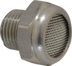 Legris - 1/8 Male NPT, 14mm Hex, Exhaust Muffler - 175 Max psi, 108 Decibel Rating, Stainless Steel - Eagle Tool & Supply
