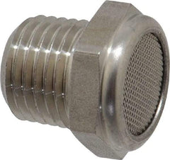 Legris - 1/4 Male NPT, 17mm Hex, Exhaust Muffler - 175 Max psi, 108 Decibel Rating, Stainless Steel - Eagle Tool & Supply