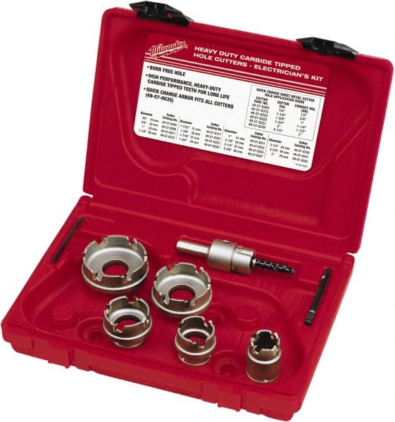 Milwaukee Tool - 7 Piece, 7/8" to 2" Saw Diam, Hole Saw Kit - Eagle Tool & Supply