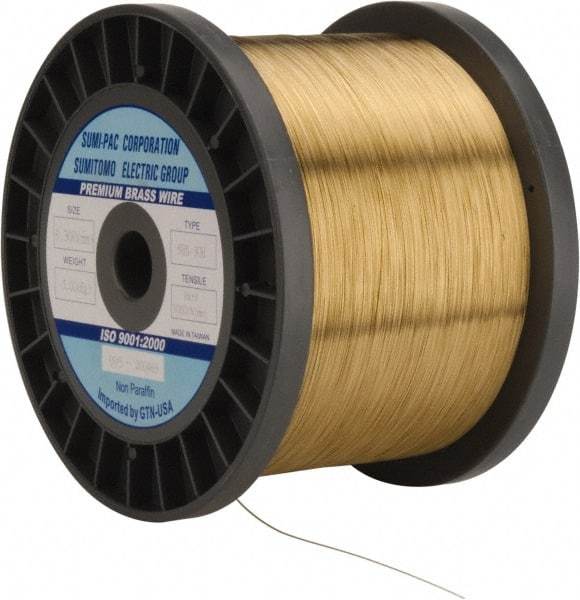 Global EDM - Brass Hard Grade Electrical Discharge Machining (EDM) Wire - 99 Lbs. Max Tensile Strength - Eagle Tool & Supply