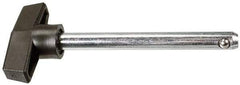 Value Collection - 1/2" Diam, 4" Usable Length, T Handle, Quick Release Pin - 4" OAL, Grade C1010/C1022 Steel, Zinc-Plated Finish - Eagle Tool & Supply
