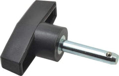 Value Collection - 1/4" Diam, 1-1/4" Usable Length, T Handle, Quick Release Pin - 1-1/4" OAL, Grade C1010/C1022 Steel, Zinc-Plated Finish - Eagle Tool & Supply