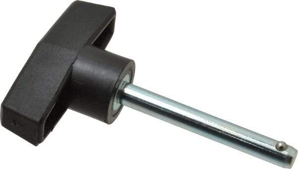 Value Collection - 1/4" Diam, 2" Usable Length, T Handle, Quick Release Pin - 2-3/4" OAL, Grade C1010/C1022 Steel, Zinc-Plated Finish - Eagle Tool & Supply