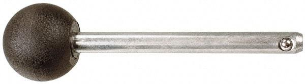 Value Collection - 3/8" Diam, 3-1/2" Usable Length, Ball Knob, Quick Release Pin - 3-1/2" OAL, Grade C1010/C1022 Steel, Zinc-Plated Finish - Eagle Tool & Supply