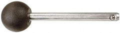 Value Collection - 1/4" Diam, 3-1/4" Usable Length, Ball Knob, Quick Release Pin - 3-1/4" OAL, Grade C1010/C1022 Steel, Zinc-Plated Finish - Eagle Tool & Supply