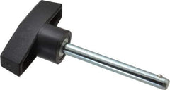 Value Collection - 1/4" Diam, 2-1/4" Usable Length, T Handle, Quick Release Pin - 2-1/4" OAL, Grade C1010/C1022 Steel, Zinc-Plated Finish - Eagle Tool & Supply