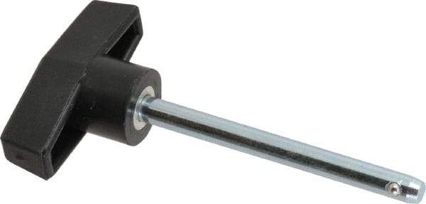 Value Collection - 1/4" Diam, 2-3/4" Usable Length, T Handle, Quick Release Pin - 3-1/2" OAL, Grade C1010/C1022 Steel, Zinc-Plated Finish - Eagle Tool & Supply
