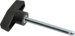 Value Collection - 1/4" Diam, 2-3/4" Usable Length, T Handle, Quick Release Pin - 3-1/2" OAL, Grade C1010/C1022 Steel, Zinc-Plated Finish - Eagle Tool & Supply