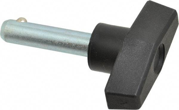 Value Collection - 3/8" Diam, 1-1/2" Usable Length, T Handle, Quick Release Pin - 2-3/8" OAL, Grade C1010/C1022 Steel, Zinc-Plated Finish - Eagle Tool & Supply