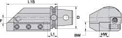 Kennametal - Left Hand Cut, KM63UT Modular Connection, Adapter/Mount Lathe Modular Clamping Unit - Through Coolant, Series STAL Straight Side Mount - Exact Industrial Supply