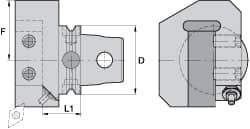 Kennametal - Left Hand Cut, KM63UT Modular Connection, Adapter/Mount Lathe Modular Clamping Unit - Through Coolant, Series ETAL Straight End Mount - Exact Industrial Supply